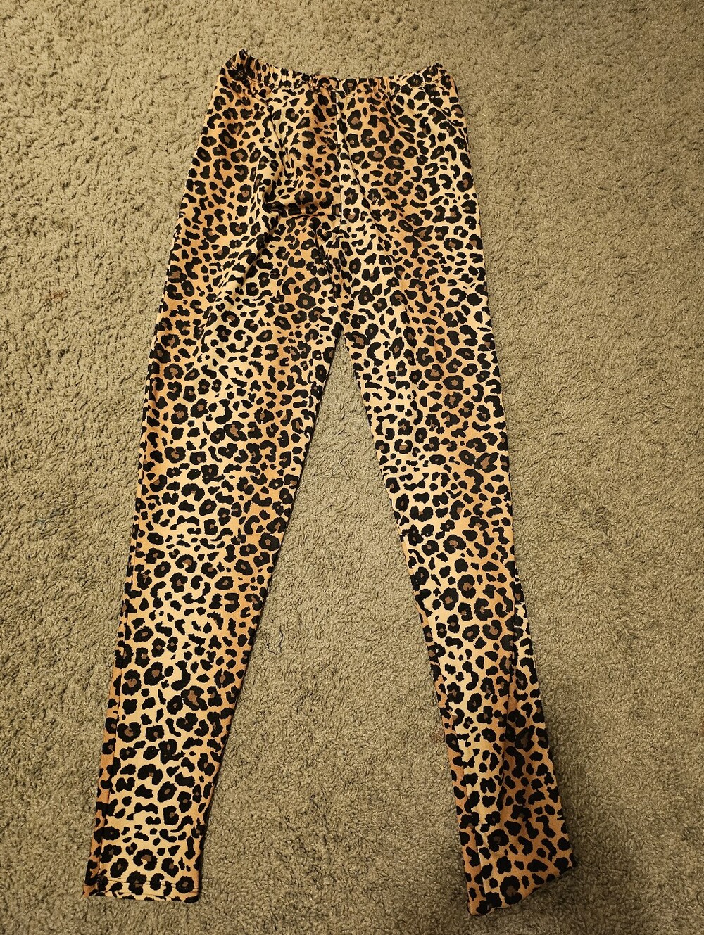 Leopard Print Wide Leg Pants - Tan & Black - Picture 2 of 3